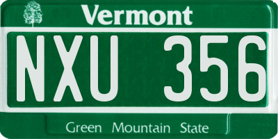 VT license plate NXU356