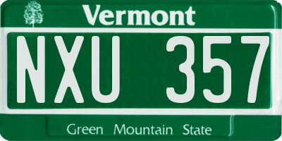 VT license plate NXU357