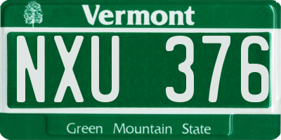 VT license plate NXU376