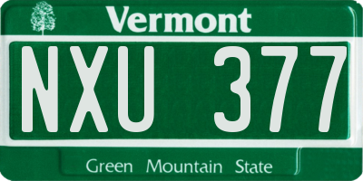VT license plate NXU377