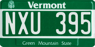 VT license plate NXU395