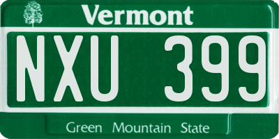 VT license plate NXU399