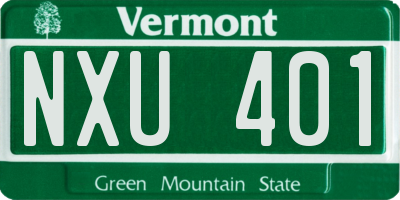 VT license plate NXU401