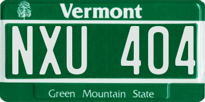 VT license plate NXU404