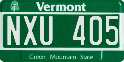 VT license plate NXU405