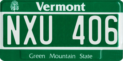 VT license plate NXU406