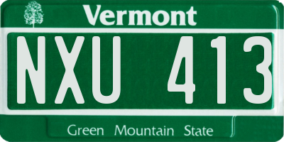 VT license plate NXU413