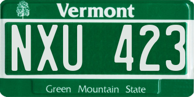 VT license plate NXU423