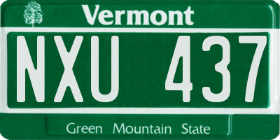 VT license plate NXU437