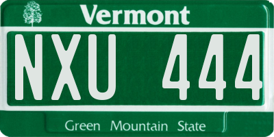 VT license plate NXU444