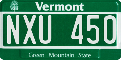 VT license plate NXU450