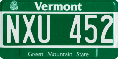 VT license plate NXU452