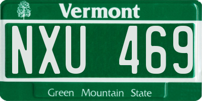 VT license plate NXU469