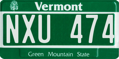 VT license plate NXU474