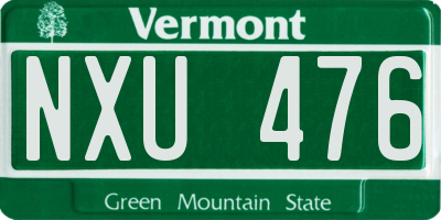 VT license plate NXU476
