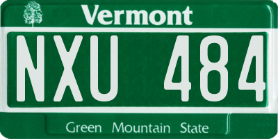 VT license plate NXU484