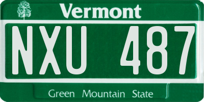 VT license plate NXU487