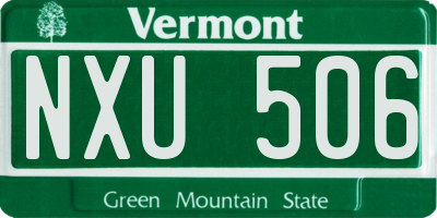 VT license plate NXU506