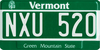 VT license plate NXU520