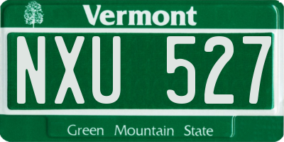 VT license plate NXU527
