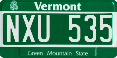 VT license plate NXU535