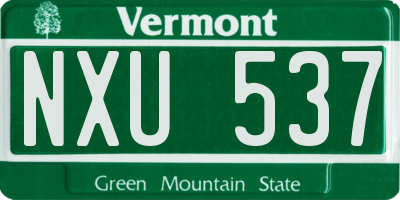 VT license plate NXU537