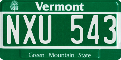 VT license plate NXU543