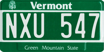 VT license plate NXU547