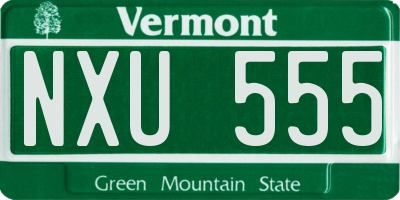 VT license plate NXU555