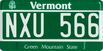 VT license plate NXU566