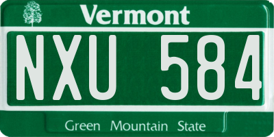 VT license plate NXU584
