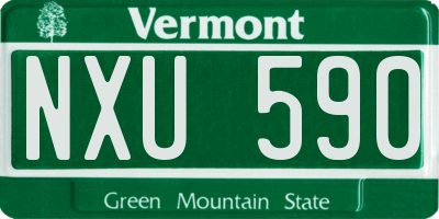 VT license plate NXU590