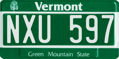 VT license plate NXU597