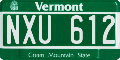 VT license plate NXU612