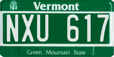 VT license plate NXU617