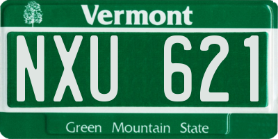 VT license plate NXU621