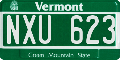 VT license plate NXU623
