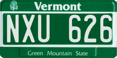 VT license plate NXU626
