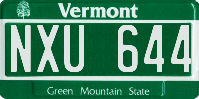 VT license plate NXU644