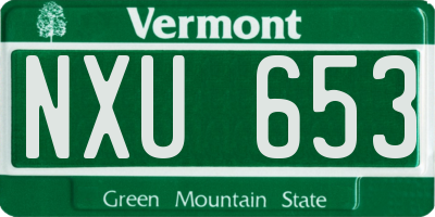 VT license plate NXU653