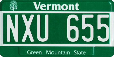 VT license plate NXU655