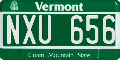 VT license plate NXU656