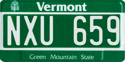 VT license plate NXU659