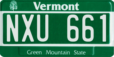 VT license plate NXU661