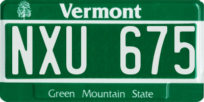 VT license plate NXU675
