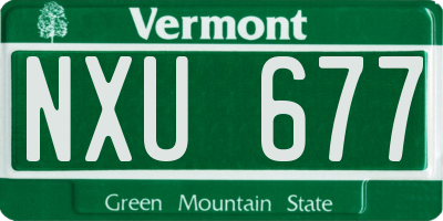 VT license plate NXU677