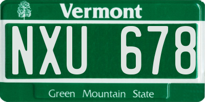 VT license plate NXU678