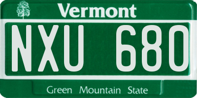 VT license plate NXU680