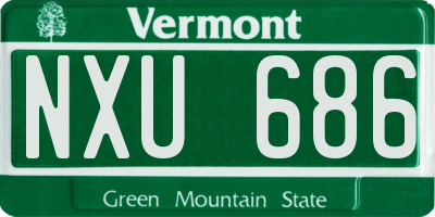 VT license plate NXU686
