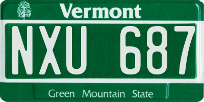 VT license plate NXU687